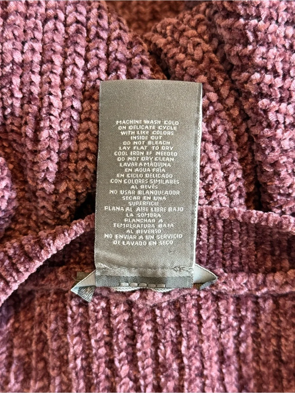 Matty M Chenille Crewneck Sweater Mauve Cozy Knit Size Small